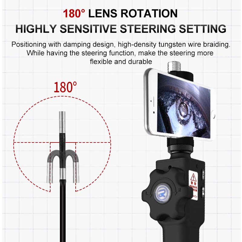 Camera Scope For Iphone 5.5MM 180° Articulating Endoscope CMOS Borescope For Iphone Camera Factory