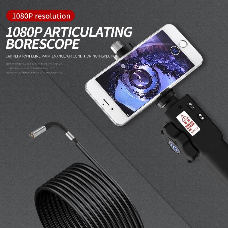 8.5MM Automotive Borescope 180° 2 way 1m Articulating Borescope for Iphone OEM/ODM Factory