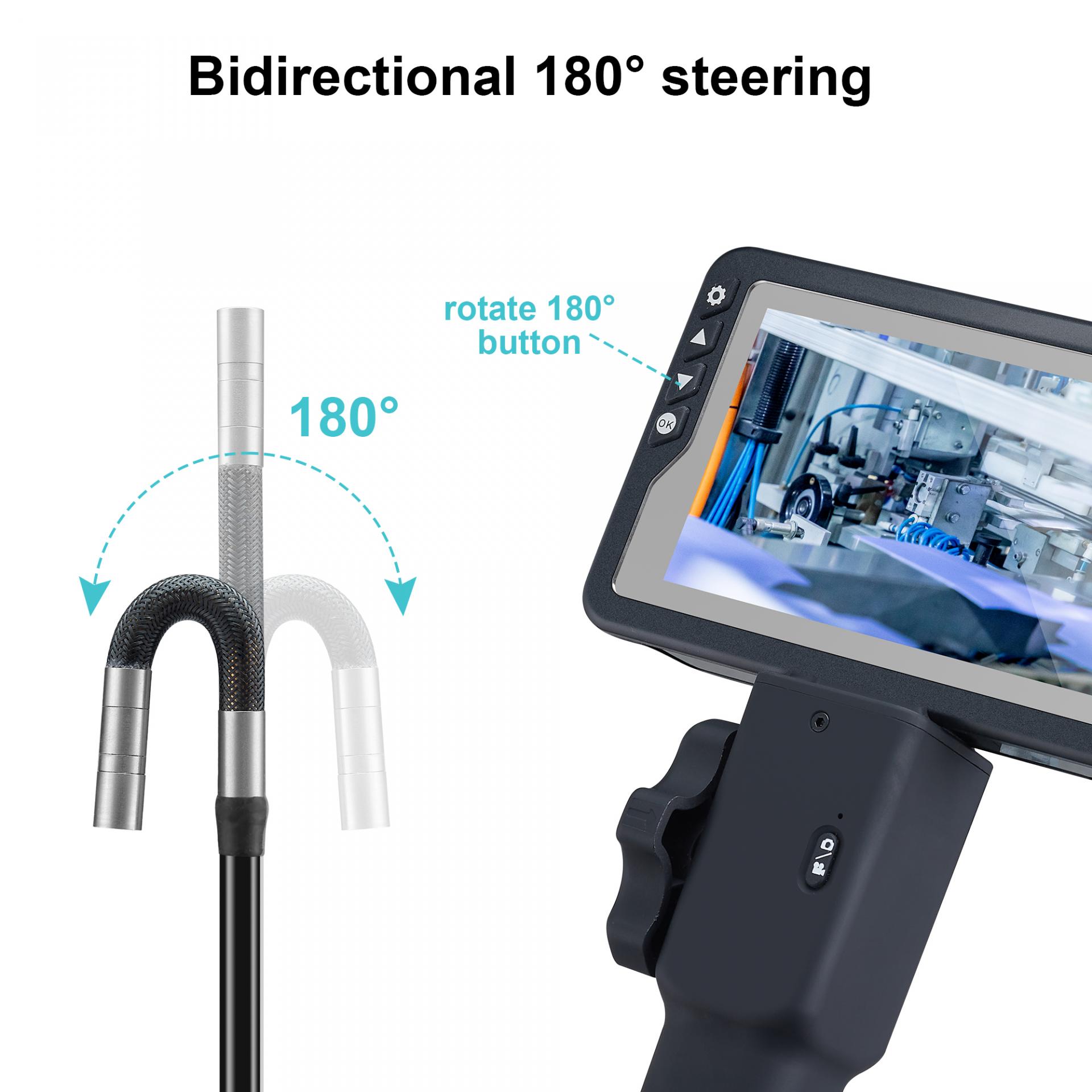 Handheld Borescope with Camera 8.5mm Articulating Borescope 1m Tube Automotive Borescope HD 2MP OEM/ODM Factory