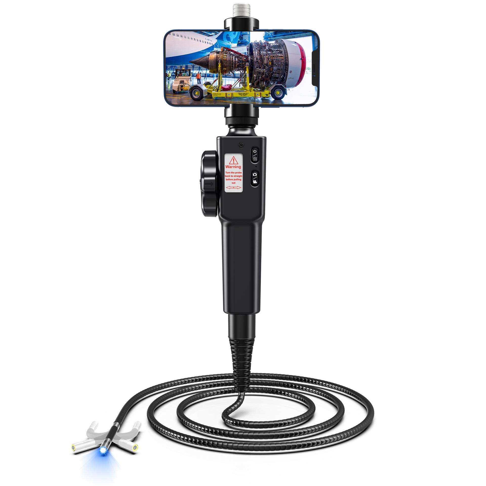 Portable Flexible Borescope 5.5MM 1080P High Temperature Borescope 1M Tube Articulating Borescope for Iphone Factory