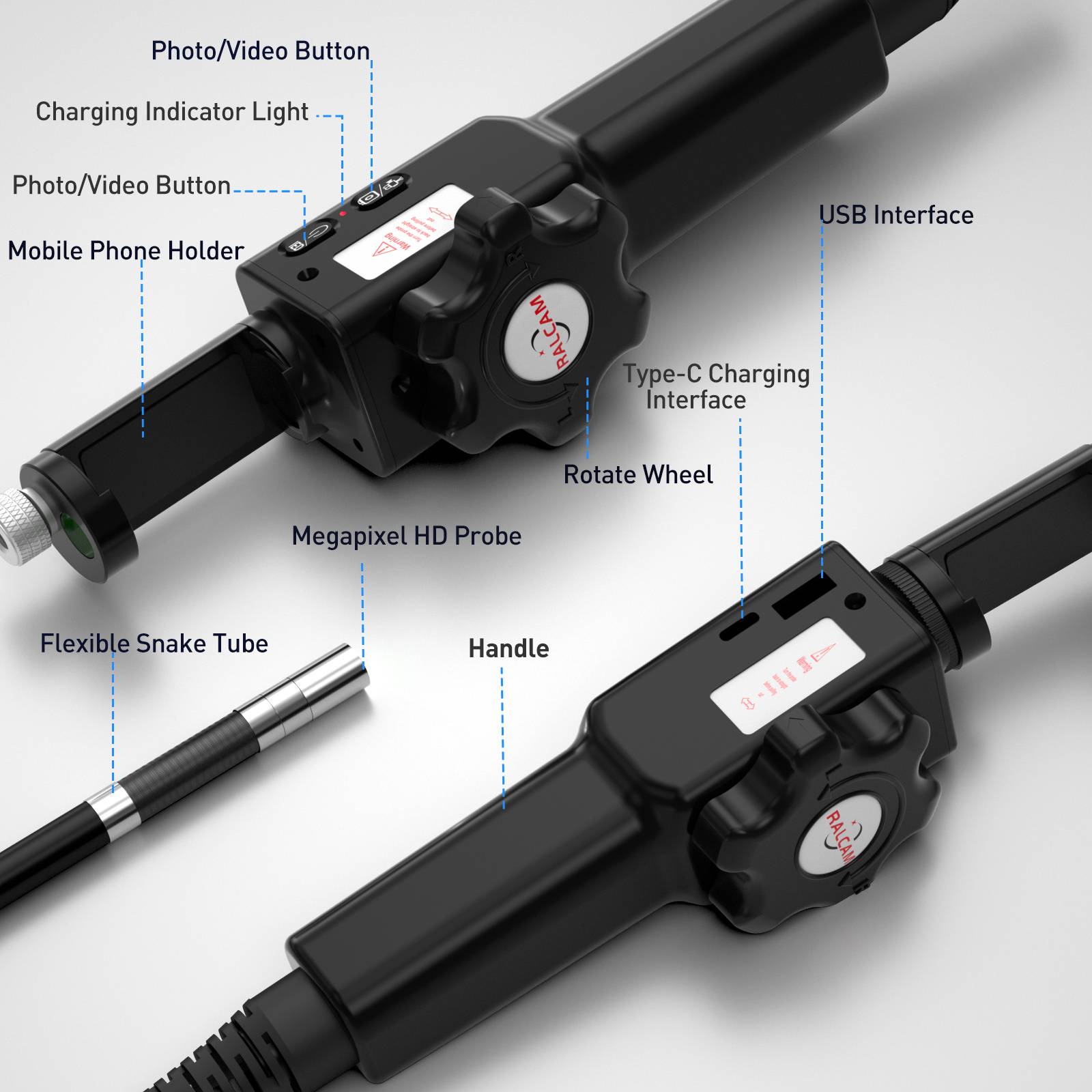 Borescope With Articulating Head 8.5mm 2MP Best Inspection Camera For Iphone Factory