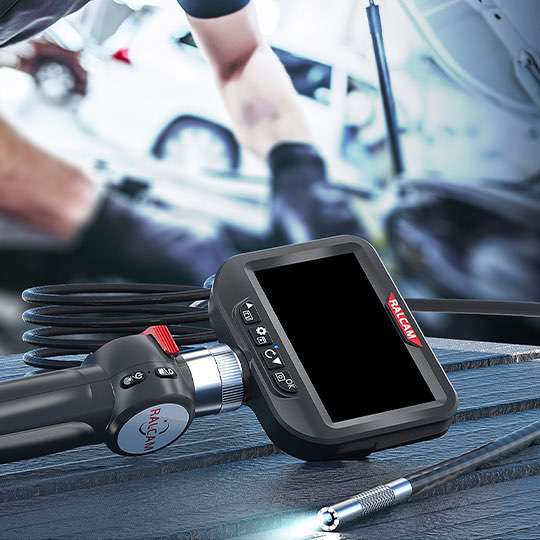 Ralcam Articulating Borescope Inspection Camera with 4.3 LCD Screen, 8.5mm Steering Len, Steerable Endoscope Camera with 10 LED Light, 2MP HD 1080P Video Borescope with 3.3FT Snake Cable