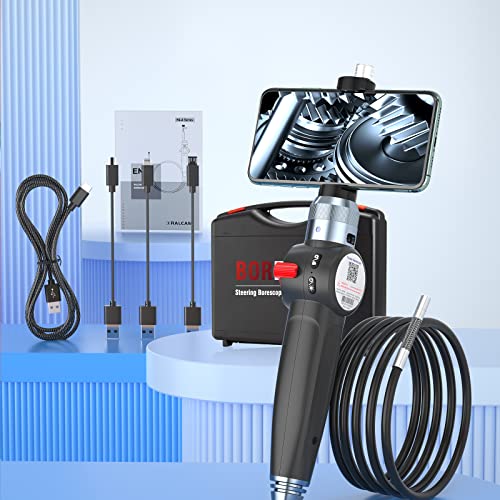Ralcam Articulating Borescope Inspection Camera with 4.3 LCD Screen, 8.5mm Steering Len, Steerable Endoscope Camera with 10 LED Light, 2MP HD 1080P Video Borescope with 3.3FT Snake Cable