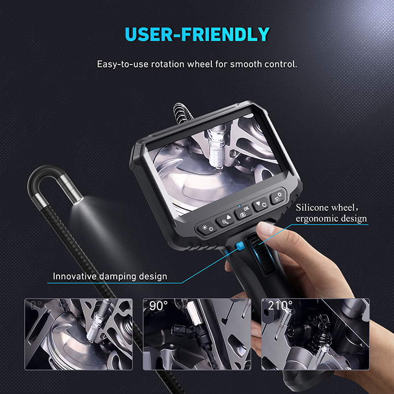 R406 RALCAM 4.3inch Screen 2-Way Video Borescope Flexible IP67 Waterproof 1M Probe 6.2Mm Factory Price