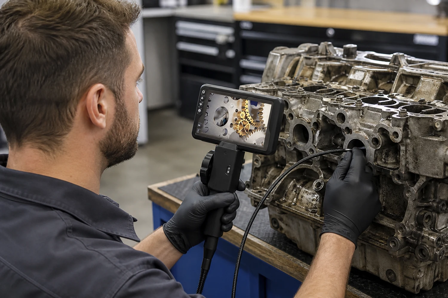 Selecting an automotive borescope for controlled inspections